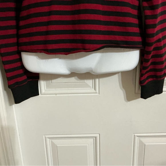 Midnight Hour Hot Topic Red & Black Stripe Mesh Hoodie Size XL - Picture 6 of 10